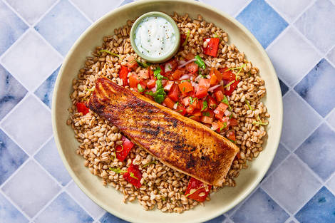 Chipotle Salmon and Farro Bowls