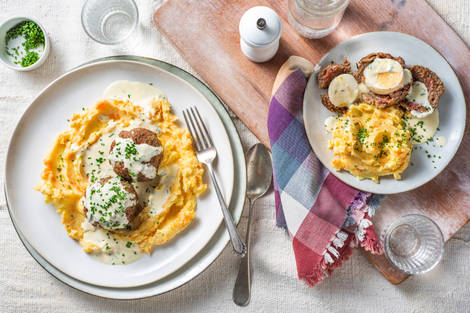 Mit Ei gefüllte Bouletten