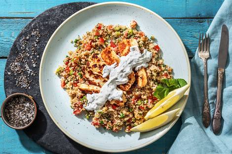 Halloumi auf Tabbouleh