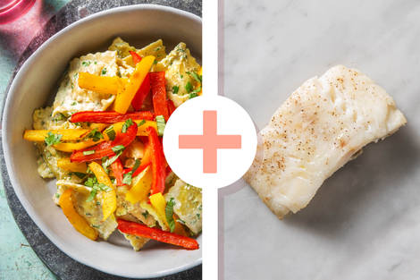 Basilikum-Agnolotti mit extra Kabeljaufilet