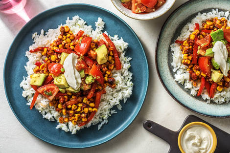 Burrito-Bowl mit Chorizo
