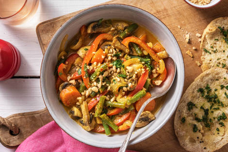 Gelbes Curry mit Ofengemüse