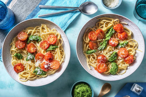 Linguine et pesto d’épinards maison