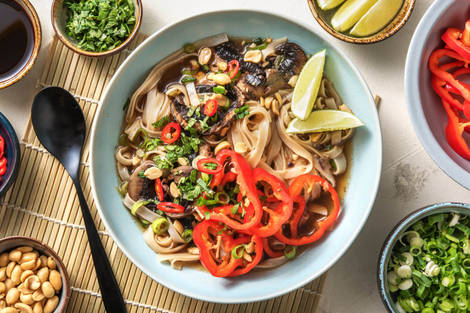 Vietnamese Pho met gebakken portobello