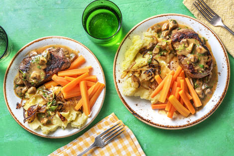 Rinderhüftsteak mit Champignon-Senf-Soße