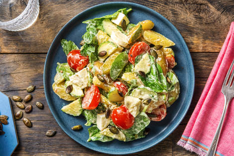 Warmer Kartoffelsalat mit Babyspinat