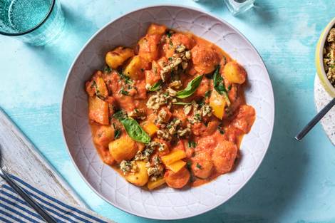 Gnocchi in cremiger Spinat-Tomaten-Soße