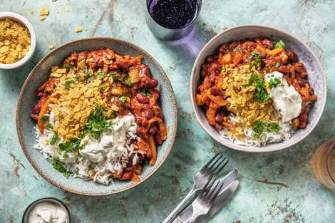 Bohnenpfanne mit Tortillas