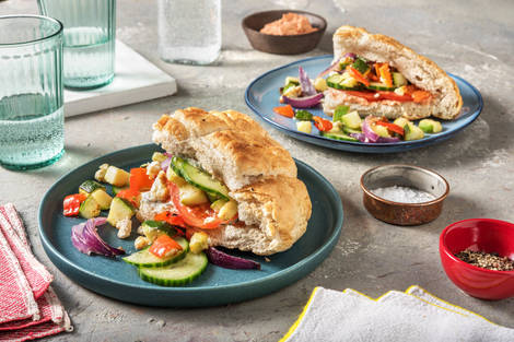 Veggie-Döner: Ofengemüse im Fladenbrot