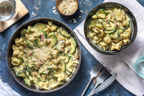 Pilzfiorelli mit Speck und Basilikumrahm