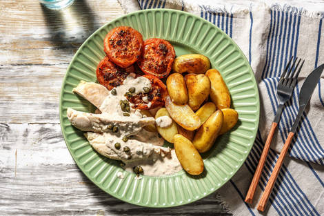 Pollo tonnato met gebakken krieltjes