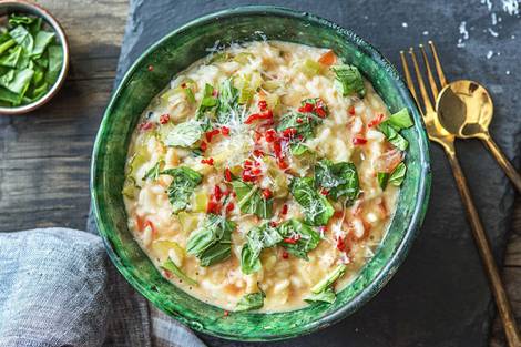 Risotto à la mozzarella de bufflonne et à la tomate
