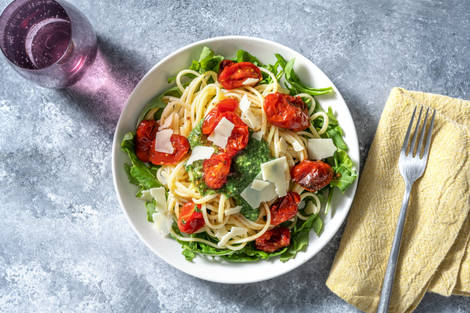 Pâtes et pesto d’épinards maison