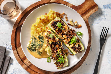 Gefüllte Zucchini mit Linsen