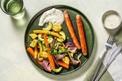 Classico-Bratwurst mit Schnittlauchdip