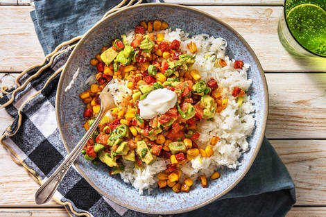 Burrito-Bowl mit Chorizo