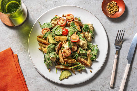 Warmer Kartoffelsalat mit Babyspinat