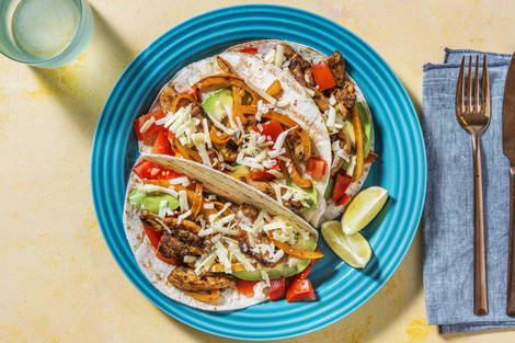Fajitas au poulet sur mini-tortillas