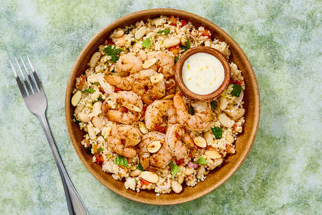 Choix du nutritionniste : Crevettes et taboulé au citron et à la menthe