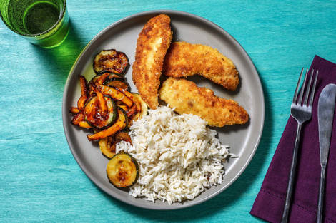 Krokante kip met geroosterde groenten