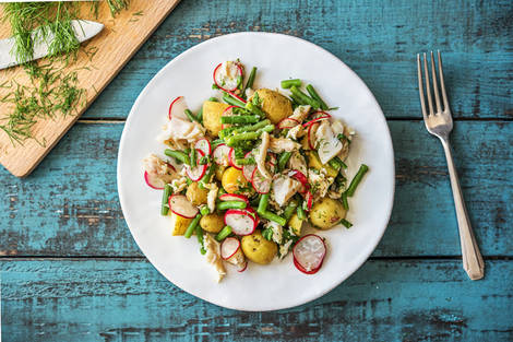 Salade de pommes de terre à la truite fumée