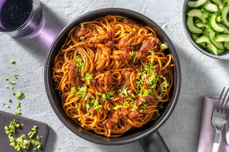 Bami in Surinaamse stijl met kippendijreepjes