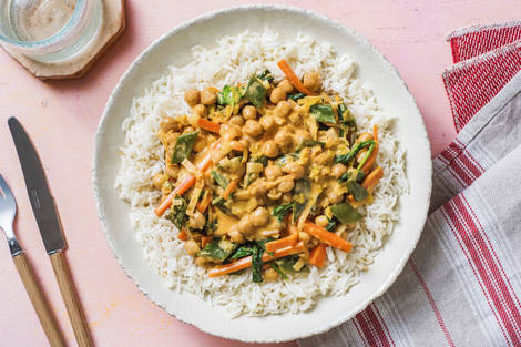 Curry doux aux épinards et pois chiches
