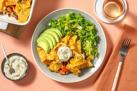 3-Käse Nacho-Bake mit Kidneybohnen & Paprika