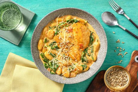 Hähnchenbrust und Gnocchi aus der Pfanne