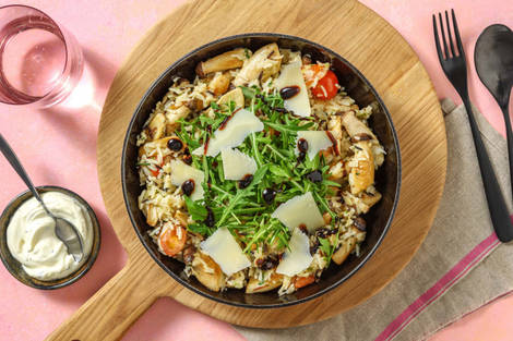 Wildreispfanne mit Kräuterseitlingen