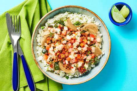 Saucy Pork Burrito Bowls