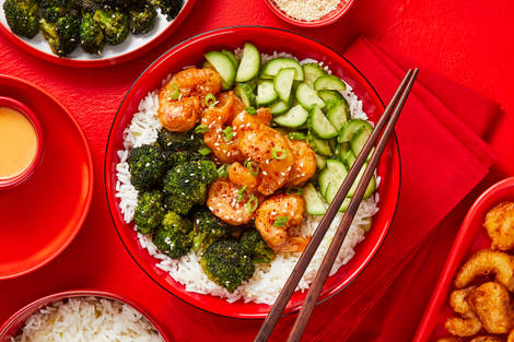 Sweet Heat Shrimp Tempura Bowls