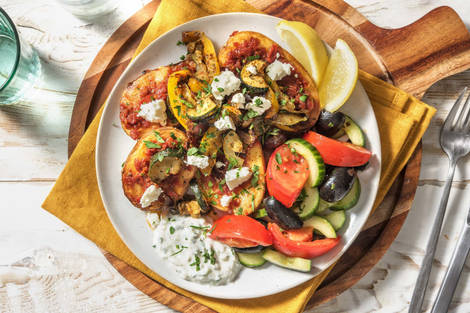 Würzige Ofenkartoffel mit Hirtenkäse-Topping