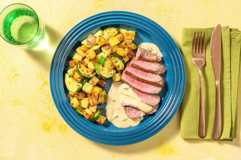 Rinderhüftsteak mit Kräuterrahm