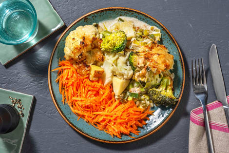 Überbackener Blumenkohl-Brokkoli-Auflauf