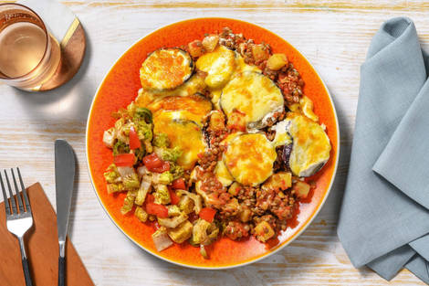 Vegetarisches Moussaka mit Linsen