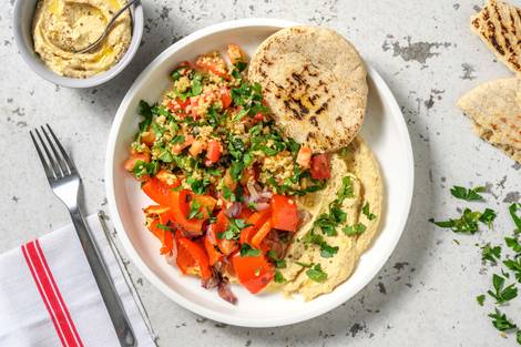 Légumes rôtis et houmous maison