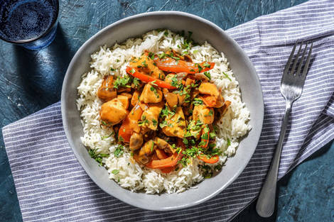 Poulet Stroganoff et riz