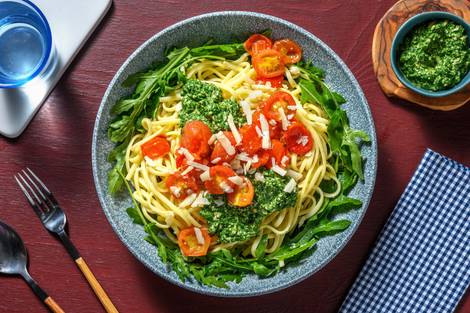 Linguine et pesto d’épinards maison