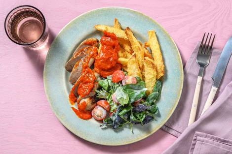 Currywurst mit selbst gemachter Soße