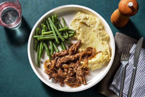 Steakstreifen vom Weiderind in Thymiansoße