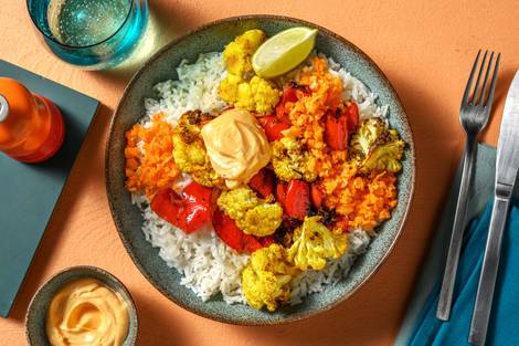Vegane Asia-Bowl mit Röst-Blumenkohl