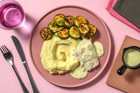 Seehecht mit Selleriepüree und Buttermilchsoße