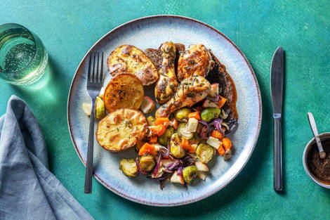 Hähnchen Drumsticks mit Röst-Rosenkohl