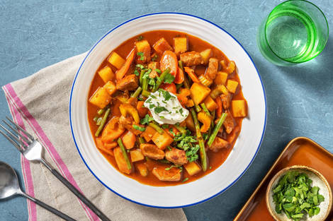 Rauchiger Eintopf mit Bio-Schweinefilet und Bohnen