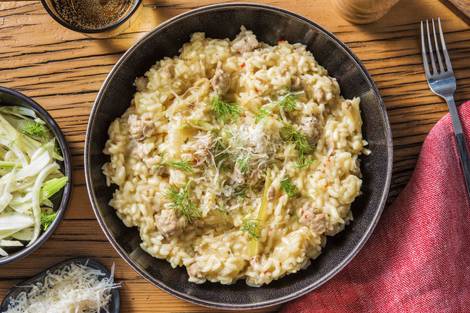 Risotto au fenouil et saucisse de porc