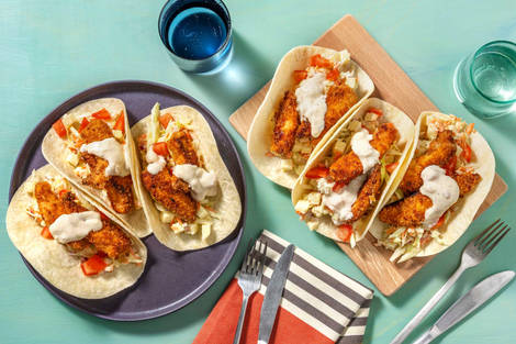 Mini-tortillas au poulet pané croustillant