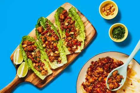 One-Pan Sweet Chili Turkey Lettuce Wraps