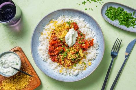 Bohnenpfanne mit Tortilla-Crunch