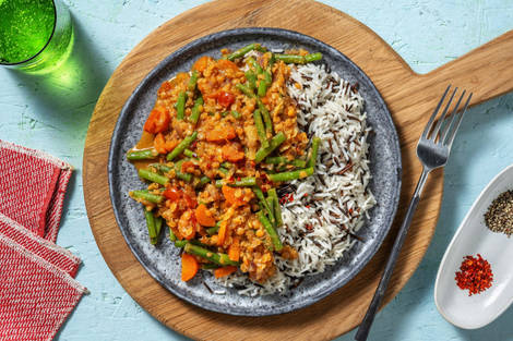 Würziges Dal mit Tomaten und Prinzessbohnen